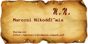 Marozsi Nikodémia névjegykártya